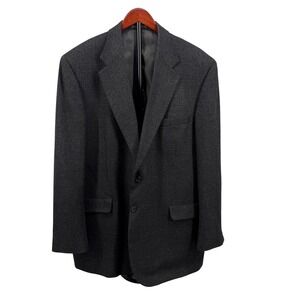 RBM Collection Mens Grey Glen Plaid 100% Lambswool Blazer Sport Coat Size 46L